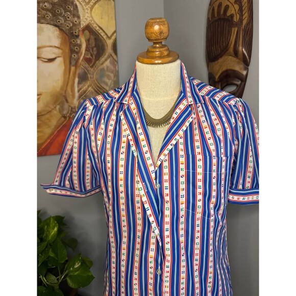 Vintage 70’s Retro Lady Manhattan Short Sleeve Blouse - Picture 4 of 9